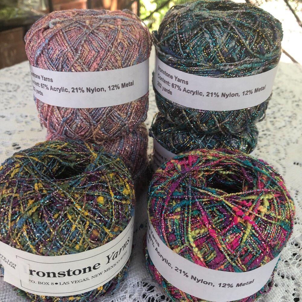 Lot of 6 Ironstone Yarns Paris Nights  Beautiful colorful Metallic DISCONTINUED